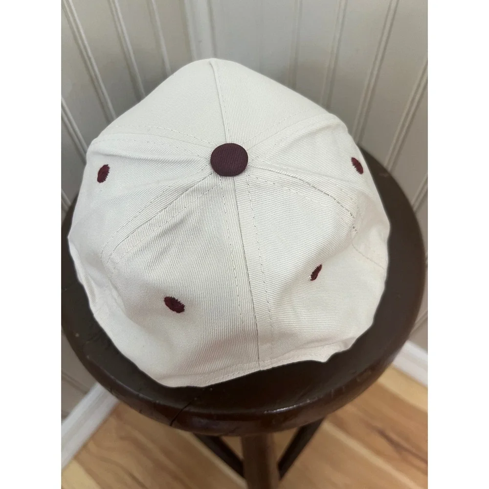 Jesus Is The Way Christian Baseball Cap Hat Cream Burgundy Embroidered Trucker